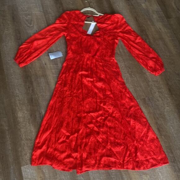 NWT Anthropologie Naplan Sea Road MIDI Red Dress Size M - Picture 7 of 10